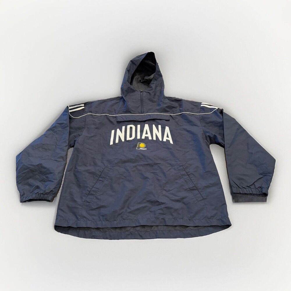 Vintage Reebok Mens 1/4 Zip Indiana Pacers NBA Pullover Windbreaker Jacket L